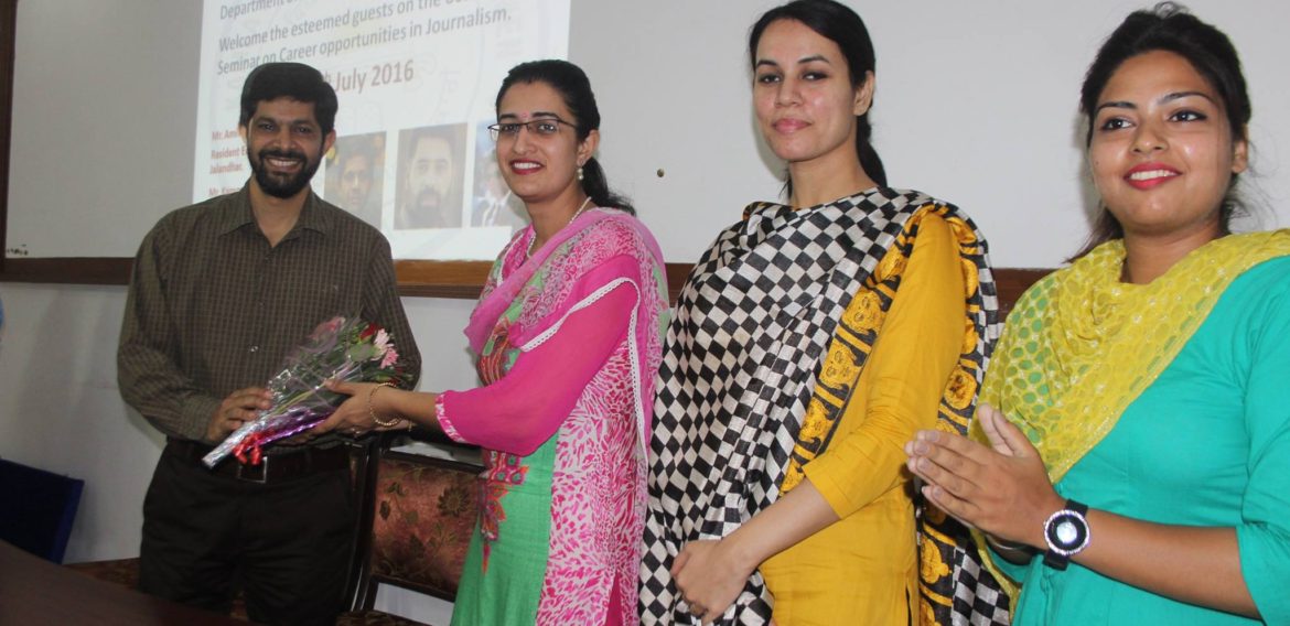 Seminar on Career Opportunities in Journalism organized at KNCW