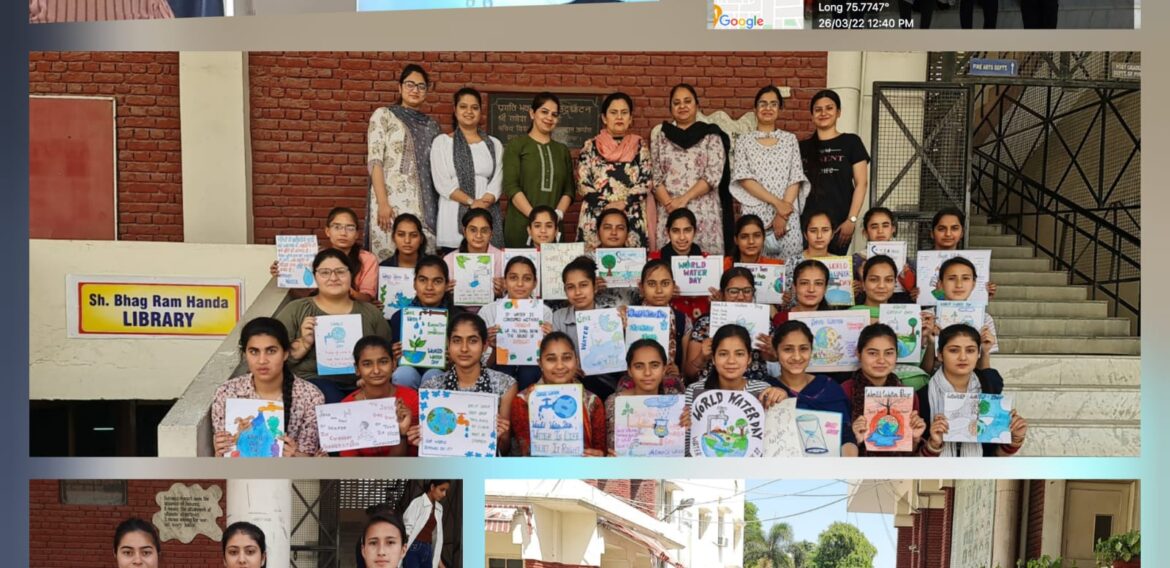 Department of Sciece, Kamla Nehru College for Women, Phagwara celebrated World’s Water Day