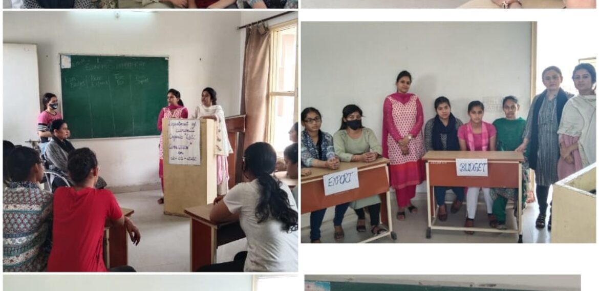 Quiz Competition organized by Department of Economics, in Kamla Nehru College for women, Phagwara