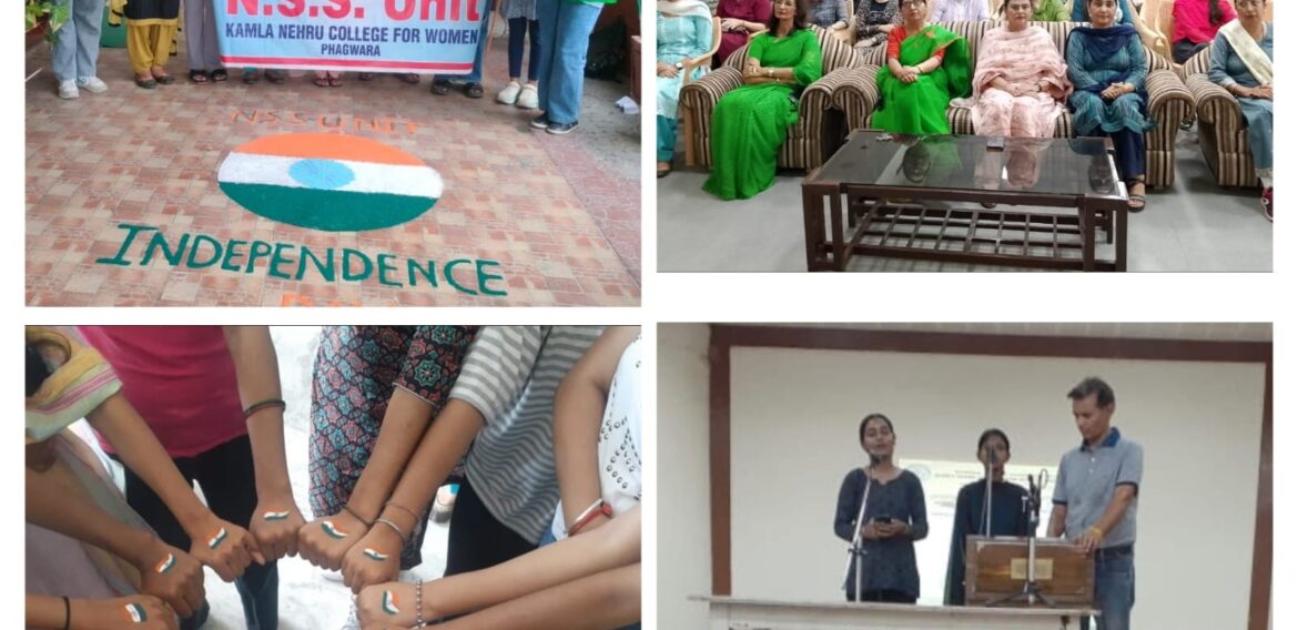 Independence Day Celebrations Under the “Har Ghar Tiranga” Campaign at Kamla Nehru College by NSS Unit and Department of Music